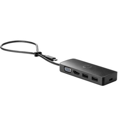 Hub travel g2 hp usb3.0 tipo – c hp usb – c – 2 usb – 1 hdmi – 1 vga – negro