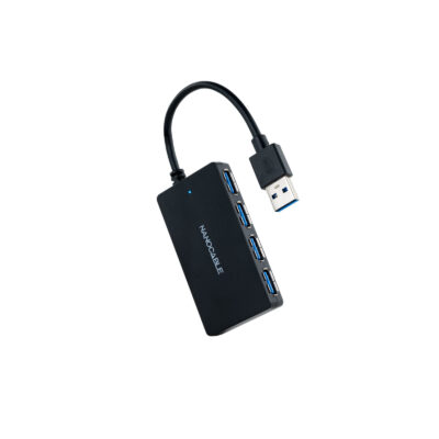 Hub usb 3.0 nanocable con 4 puertos de usb 3.0 usb – a – m – usb 3.0 – h negro 15 cm