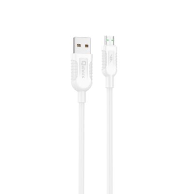 Cable qcharx athens usb a micro 3a – 1 m – pvc blanco