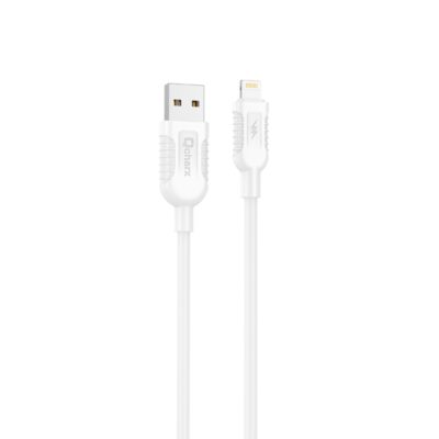 Cable qcharx athens usb a lightning 3a – 1 m – pvc blanco