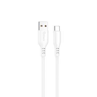 Cable qcharx tokyo usb a tipo c 3a – 1 m – silicona blanco tacto suave