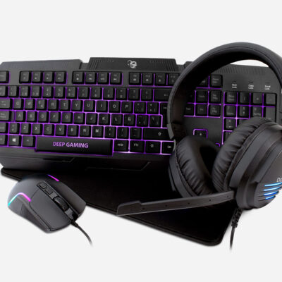 Kit teclado + raton + auriculares + alfombrilla gaming coolbox x – wing 2