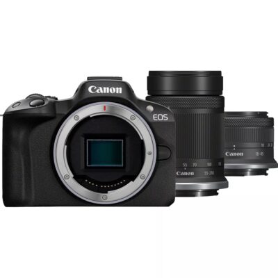 Camara reflex canon eos r50 bk + rf – s 18 – 45 is stm+rf – s 55 – 210 is stm 24.2mpx negro