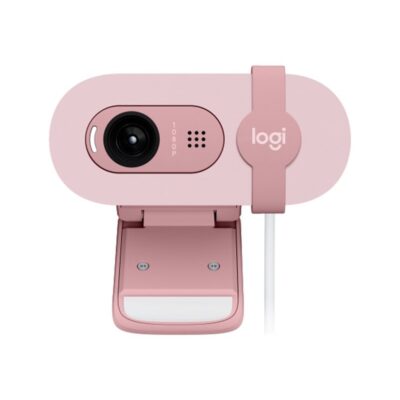 Webcam logitech brio 100 rosado full hd – usb