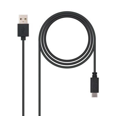 Cable usb 2.0 3a tipo usb – c – m – a – m negro 1.0m nanocable