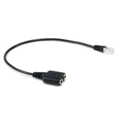 Cable rj9 a 2 x jack 3.5mm equip macho – hembra 0.25m
