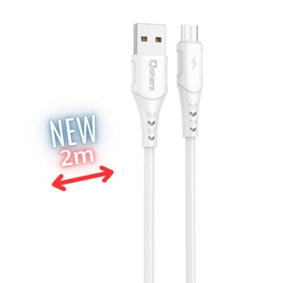Cable qcharx athens micro usb a usb tipo a – 2m – pvc blanco