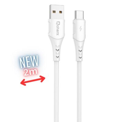 Cable qcharx athens usb tipo c a usb tipo a – 2m – pvc blanco