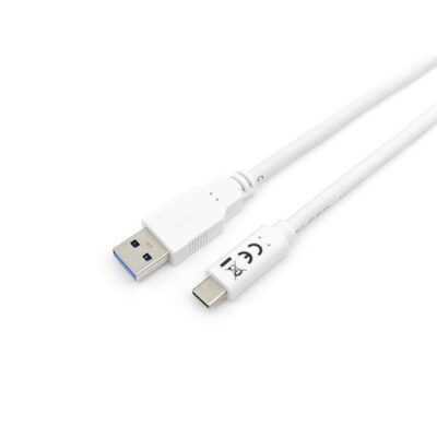 Cable usb tipo c a usb 3.2 equip macho – macho 1m blanco