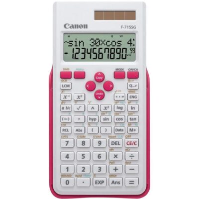 Calculadora canon cientifica f – 715sg dbl blanco y fucsia 12 digitos