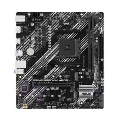 Placa base asus amd prime b550m – k argb socket am4 ddr4 x2 max 64gb 3200mhz hdmi displayport matx