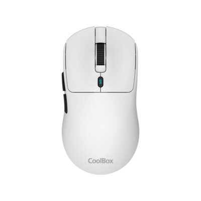 Mouse raton coolbox w03 ultraligero blanco 10000 dpi gaming inalambrico rf+bt