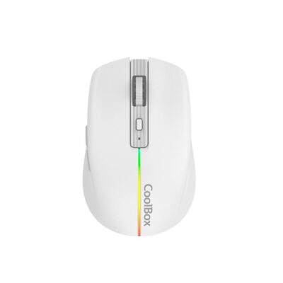 Mouse raton coolbox gaming w01 blanco 1600 dpi inalambrico recargable