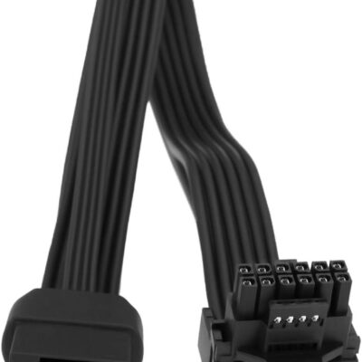 Cable alimentacion yinettech pci – e 5.0 de 16 pines 12+4 macho a hembra 90 grados