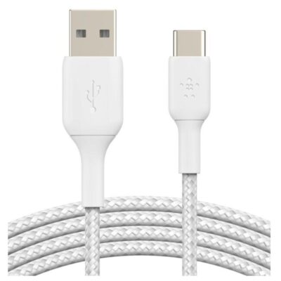 Cable usb tipo c a usb tipo a belkin 3m – macho – macho – blanco – trenzado