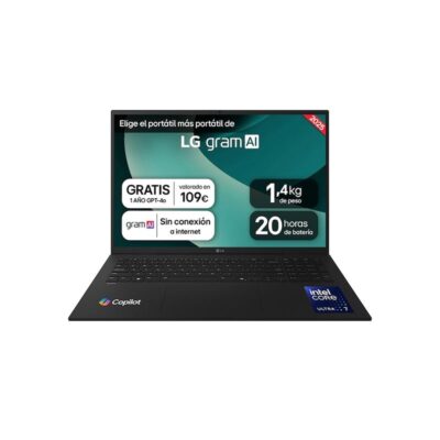 Portatil lg 17zd90t – g.ax88b u7 – 255h – 32gb – ssd 1tb – 17 pulgadas – freedos