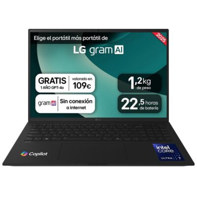 Portatil lg 16zd90t – g.ax88b u7 – 255h – 32gb – ssd 1tb – 16 pulgadas – freedos