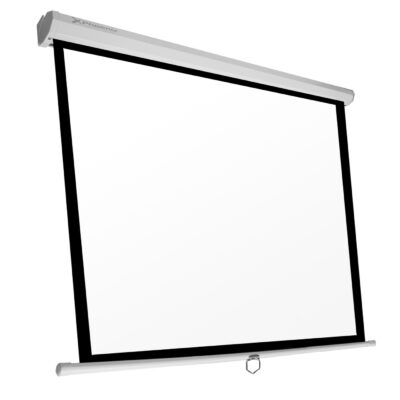 Pantalla manual videoproyector pared y techo phoenix 80´´ 1.4m x 1.4m ratio 1:1 – 16:9 – 4:3 posicion ajustable – carcasa blanca – tela super resistente
