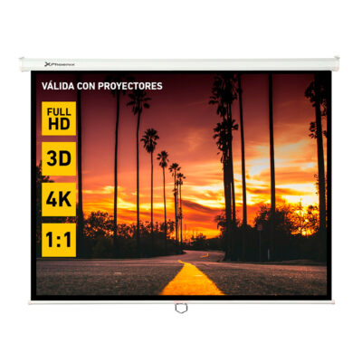 Phoenix – pantalla de proyección manual plegable 112 pulgadas 2 x 2m formatos 1:1 4:3 16:9 de techo y pared