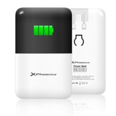 Cargador ac + bateria portatil 2 en 1 phoenix power bank 3000 ma ipad – iphone – tablet – moviles – smartphones – mp4 – gps – cualquier dispositivo cargable con usb – micro usb – mini usb