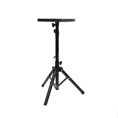 Mesa – soporte para video proyector – ordenador portatil phoenix tipo tripode – adjustable en altura – plegable – portatil peso ligero – altura maxima 1.5 metros acero negro