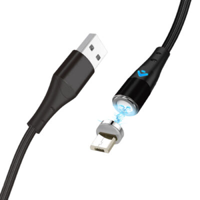 Cable de carga rápida 3a y datos – magnético – micro usb – 1 m