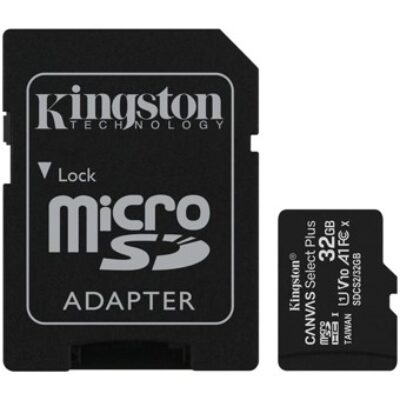 Tarjeta memoria micro secure digital sd hc 32gb kingston canvas select plus clase 10 uhs – 1 + adaptador sd