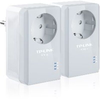 Pack x2 adaptadores de red linea electrica 500mbps powerline con enchufe tp – link