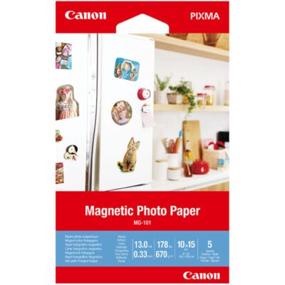 Papel canon foto magnetico mg – 101 3634c002 a6 10×15 – 5 hojas
