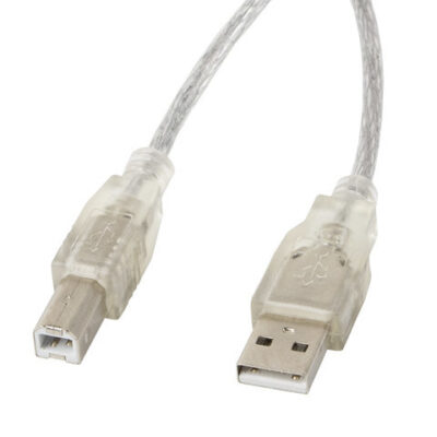 Cable usb lanberg usb – a macho a usb – b macho ferrita 5m transparente