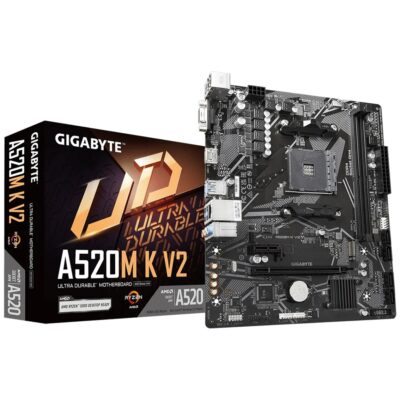 Placa base gigabyte a520m k v2 am4 m – atx – 2 x ddr4 – 4 x usb 3.2 – 2 x usb 2.0 – 1 x hdmi – 1 x d – sub – 1 x ps – 2