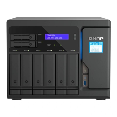Servidor nas qnap ts – 855x – 8g nas 6+2 bay 2×2.5gbe 4xusb