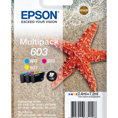 Multipack tinta epson estrella de mar 3 tintas 603