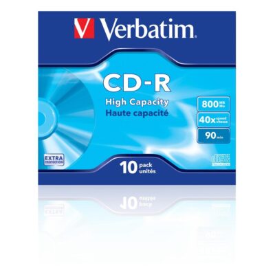 Verbatim cd – r 800mb 40x tarrina 10 unidades datalife extra protection