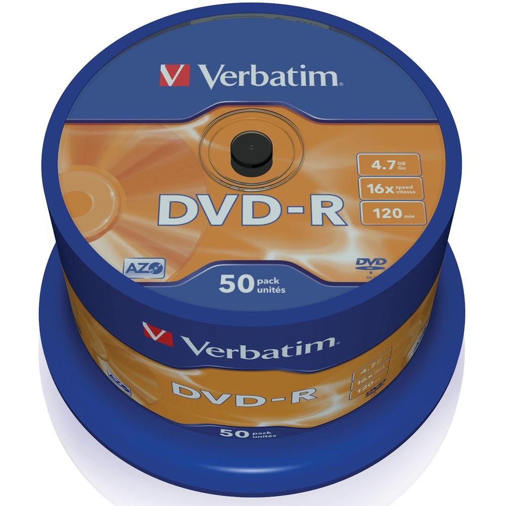 Verbatim dvd - r 4.7gb 16x tarrina 50 unidades advanced azo