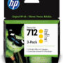 Pack 3 cartuchos hp 712 designjet t200 - t600 amarillo