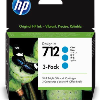 Pack 3 cartuchos hp 712 designjet t200 – t600 cian