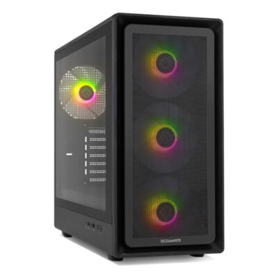 Caja ordenador gaming nox hyperflow hummer aero atx argb cristal templado negro