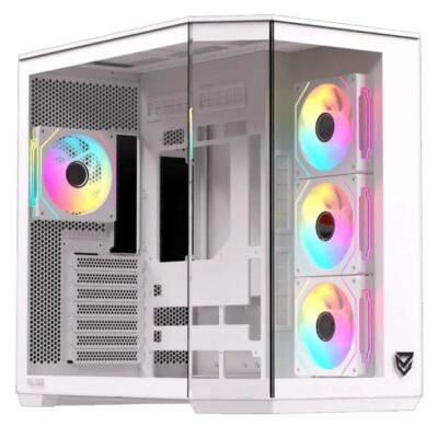 Caja ordenador gaming nfortec pulsar atx argb cristal templado blanco