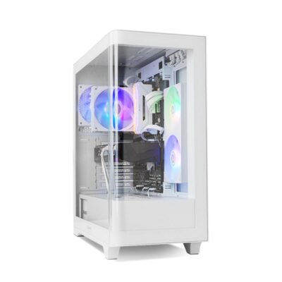 Caja ordenador gaming nox hummer ether atx argb cristal templado blanca