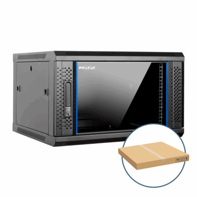 Armario rack mural 19 pulgadas phasak pro 6u 600×450 desmontado (envio flat pack) (incluyen 2 vent bolsa tornilleria) pho 2106d