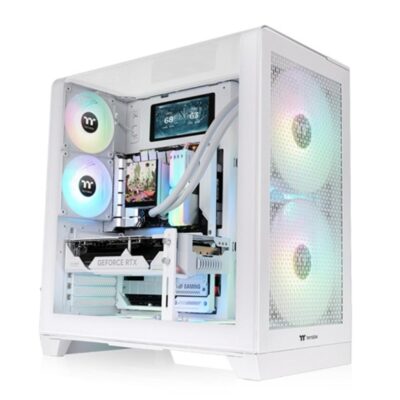 Caja ordenador gaming thermaltake view 390 air atx cristal templado blanca