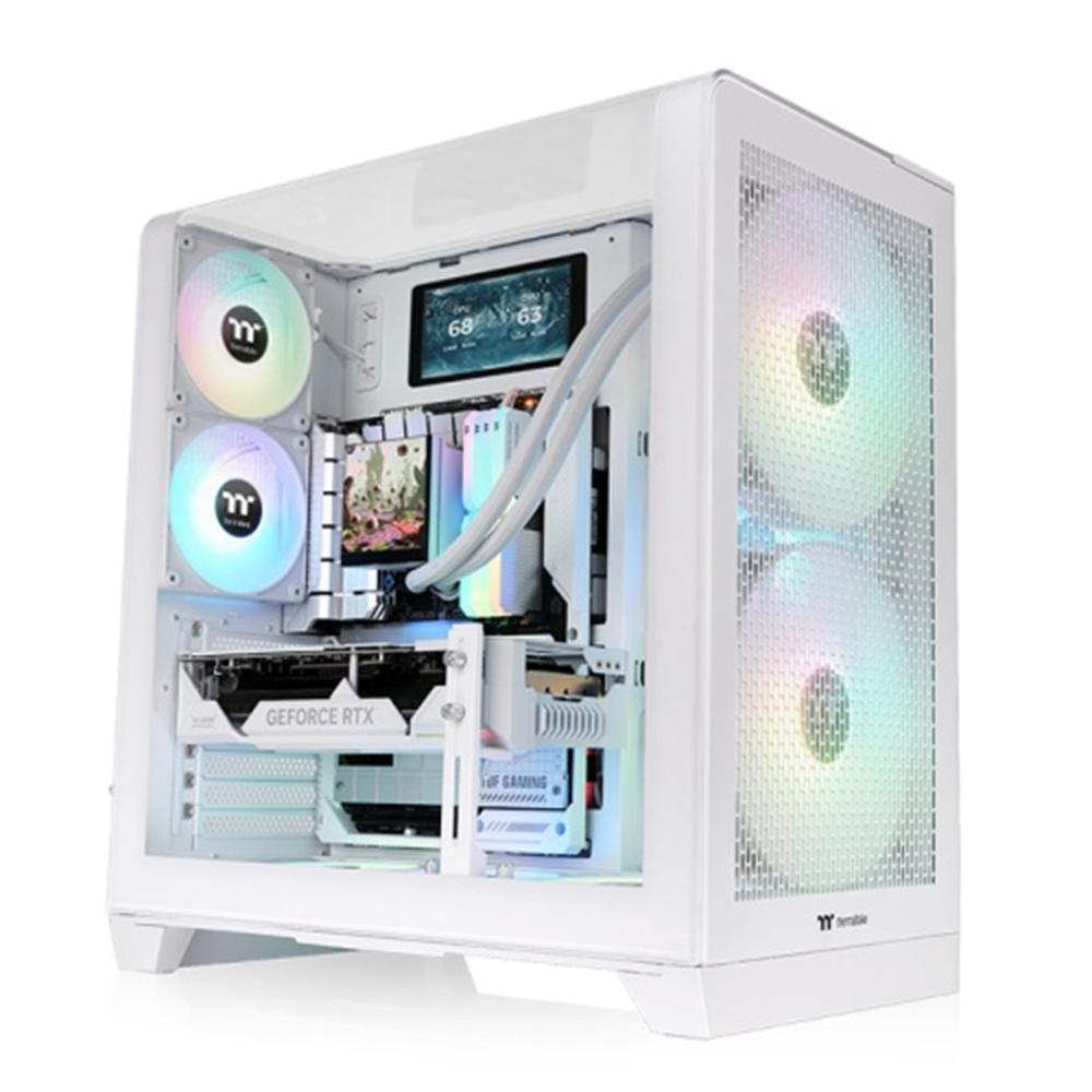 Caja ordenador gaming thermaltake view 390 air atx cristal templado blanca