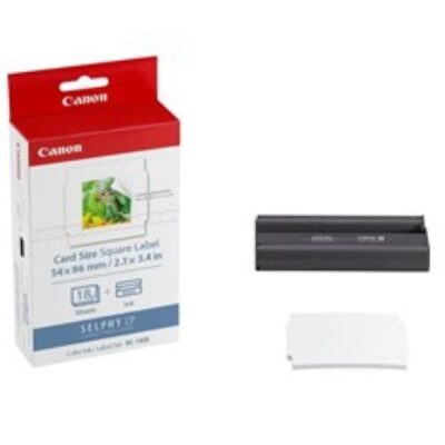 Papel foto canon selphy kc – 18is 54×54 + tinta 18 adhesivos cuadrados series cp