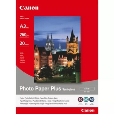 Papel fotografico semibrillante para inyeccion tinta canon sg – 201 a3 – 20 hojas