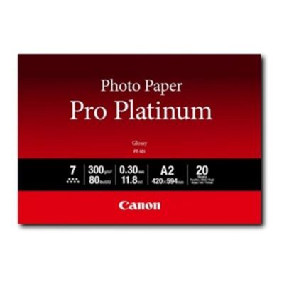 Papel fotografico canon pro platinum pt – 101 a2 20 hojas 300gr