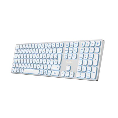 Teclado inalambrico retroiluminado coolbox moonlight key b431 plata blanco