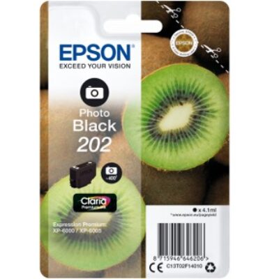 Cartucho tinta epson c13t02f14010 singlepack foto negro 202 claria premium ink xp – 6000 – xp – 6005 – kiwi