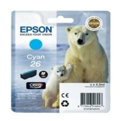 Cartucho tinta epson t261240 cyan 26 xp – 600 – 605 – 700 – 800 – oso polar