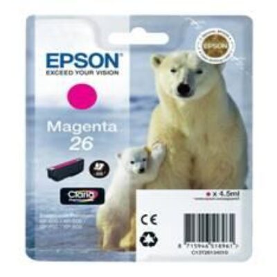 Cartucho tinta epson t261340 magenta photo 26 xp – 600 – 605 – 700 – 800 – oso polar